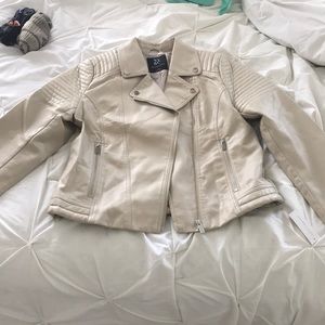 tan new york and company leather jacket